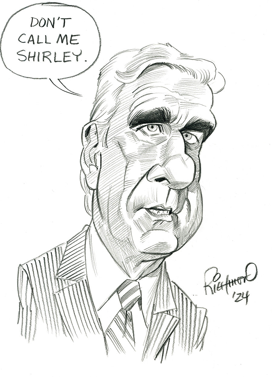 Sketch o’the Week: Leslie Nielsen! – Tom Richmond's Studio Store